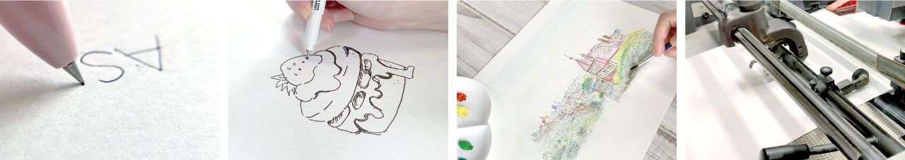 書く、描く、塗る、印刷するなど、様々な用途に対応します。